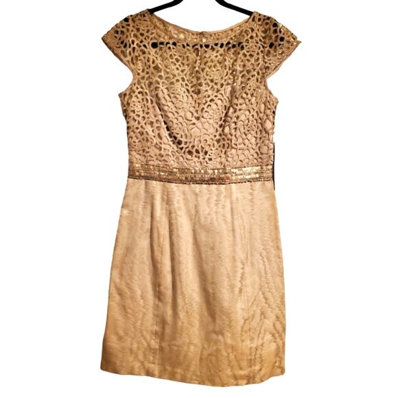 NWT Kay Unger Siver Metallic Dress Sz 12 - Picture 1 of 9